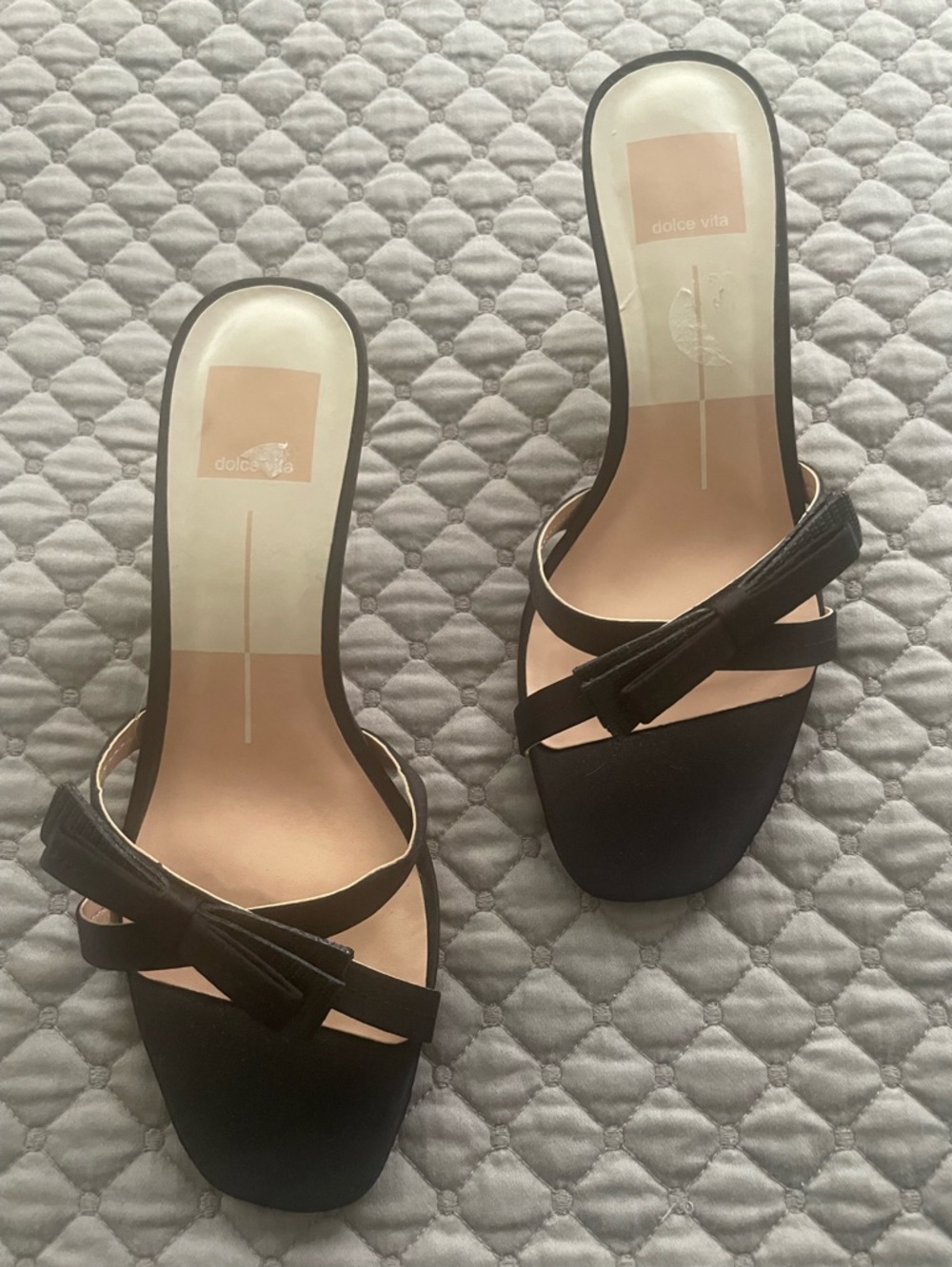 Dolce Vita Black Bow-Accent Slide Mules